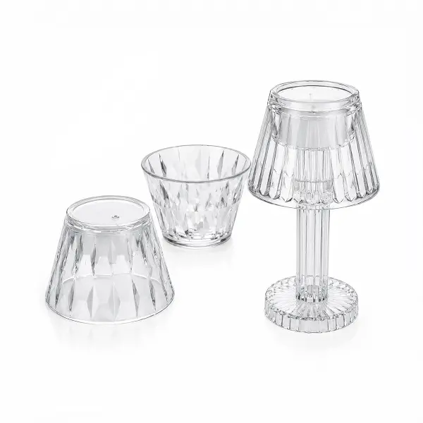 24 ADET KRİSTAL DAMLALI MUMLUK - MASA LAMBA ABAJUR MİNİ PİLLİ (4745)