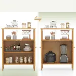 ÇOK AMAÇLI DOLAP AHŞAP BAMBU ORGANİZER RAFLI 66X33X85CM (4745)-1