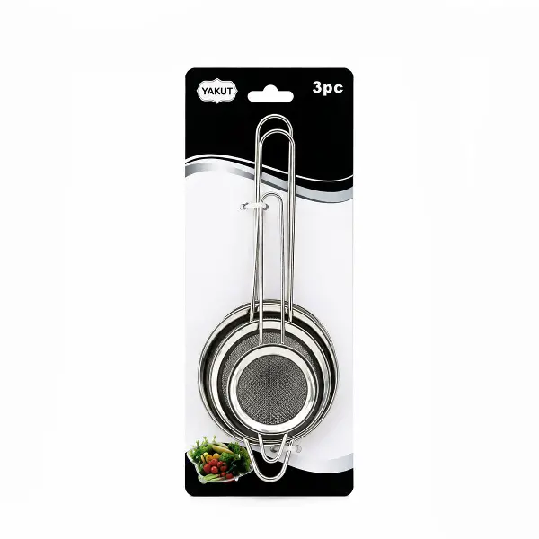 3PCS SET MİNİ= 5-7-8CM TEL SÜZGEÇ METAL ÇERÇECE METAL SAP=8.5-10.5-10.5CM (4745)
