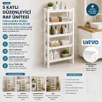 RAFTY 5 KATLI SEPET ORGANİZER DÜZENLEYİCİ RAF ÜNİTESİ 465X145X870MM (4745)-2