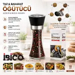 HAND GRINDER BÜYÜK CAM HAZNELİ - PLS.KAPAKLI - KROM BELLİ TUZ - BAHARAT ÖĞÜTÜCÜ (4745)-2