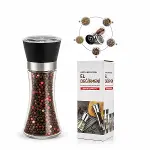 HAND GRINDER BÜYÜK CAM HAZNELİ - PLS.KAPAKLI - KROM BELLİ TUZ - BAHARAT ÖĞÜTÜCÜ (4745)-1