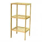 ÇOK AMAÇLI RAF - ORGANİZER 3 KATLI AHŞAP - BAMBU 36X32X80CM (4745)-3