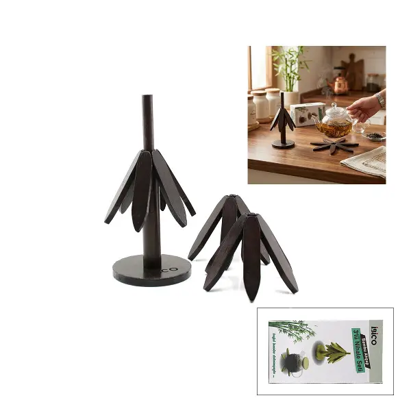 STANDLI=AĞAÇ MODEL 2PCS AHŞAP BAMBU KATLANIR NİHALE YAPRAKLI ÇİÇEK MODELİ= ÇAP: 20CM (4745)