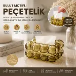 19X13X9CM KAHVERENGİ ŞEFFAF YAYLI MASAÜSTÜ BUBBLE DEKORATİF BULUT PEÇETELİK (4745)-1