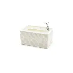 18.4X12.5X9CM BEYAZ YAYLI MASAÜSTÜ DEKORATİF DİKDÖRTGEN PEÇETELİK (4745)-2