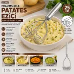 KALP ŞEKİL ÇAP: 9CM KROM SAPLI=12CM METAL PATATES EZİCİ TOPLAM UZUNLUK: 26CM (4745)-2