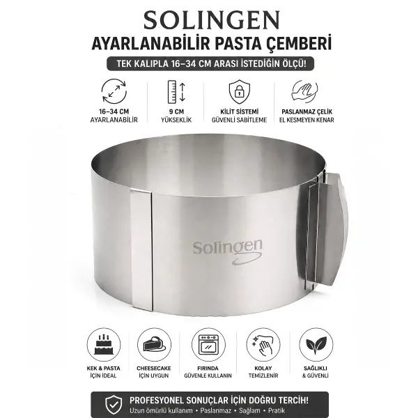 AYARLANABİLİR METAL KEK KALIP 16-34CM (4745)
