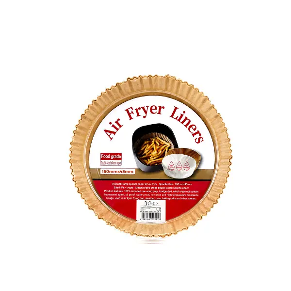 50PCS YUVARLAK TABAN: 16CM - KENAR: 4.5CM AİR FRYER PİŞİRME KALIP KAĞIT (4745)