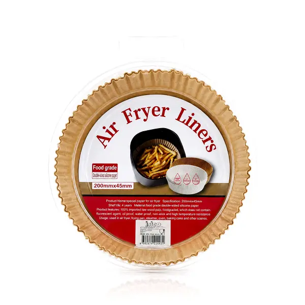 50PCS YUVARLAK TABAN: 20CM - KENAR: 4.5CM AİR FRYER PİŞİRME KALIP KAĞIT (4745)