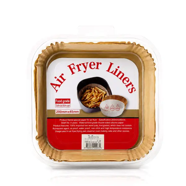 50PCS KARE TABAN: 20CM - KENAR: 4.5CM AİR FRYER PİŞİRME KALIP KAĞIT (4745)