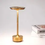 Eskitme Gold Kasa Dokunmatik Şarjlı Masa Lambası – 3 Renk Işık Modlu, LED Aydınlatmalı, Modern &amp;amp; Dekoratif Abajur (4745)-2