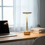 Eskitme Gold Kasa Dokunmatik Şarjlı Masa Lambası – 3 Renk Işık Modlu, LED Aydınlatmalı, Modern &amp;amp; Dekoratif Abajur (4745)-5