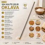 6 ADET 80CM ÇELİK LUX METAL OKLAVA (4745)-2