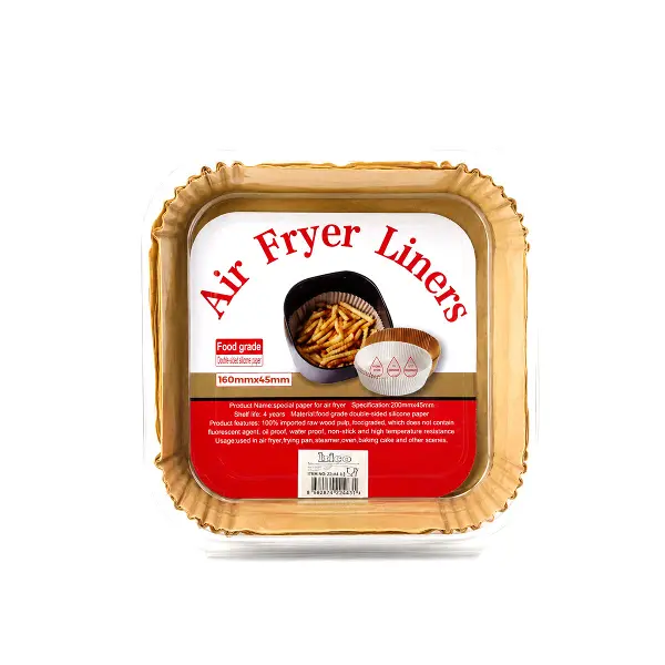 50PCS KARE TABAN: 16CM - KENAR: 4.5CM AİR FRYER PİŞİRME KALIP KAĞIT (4745)