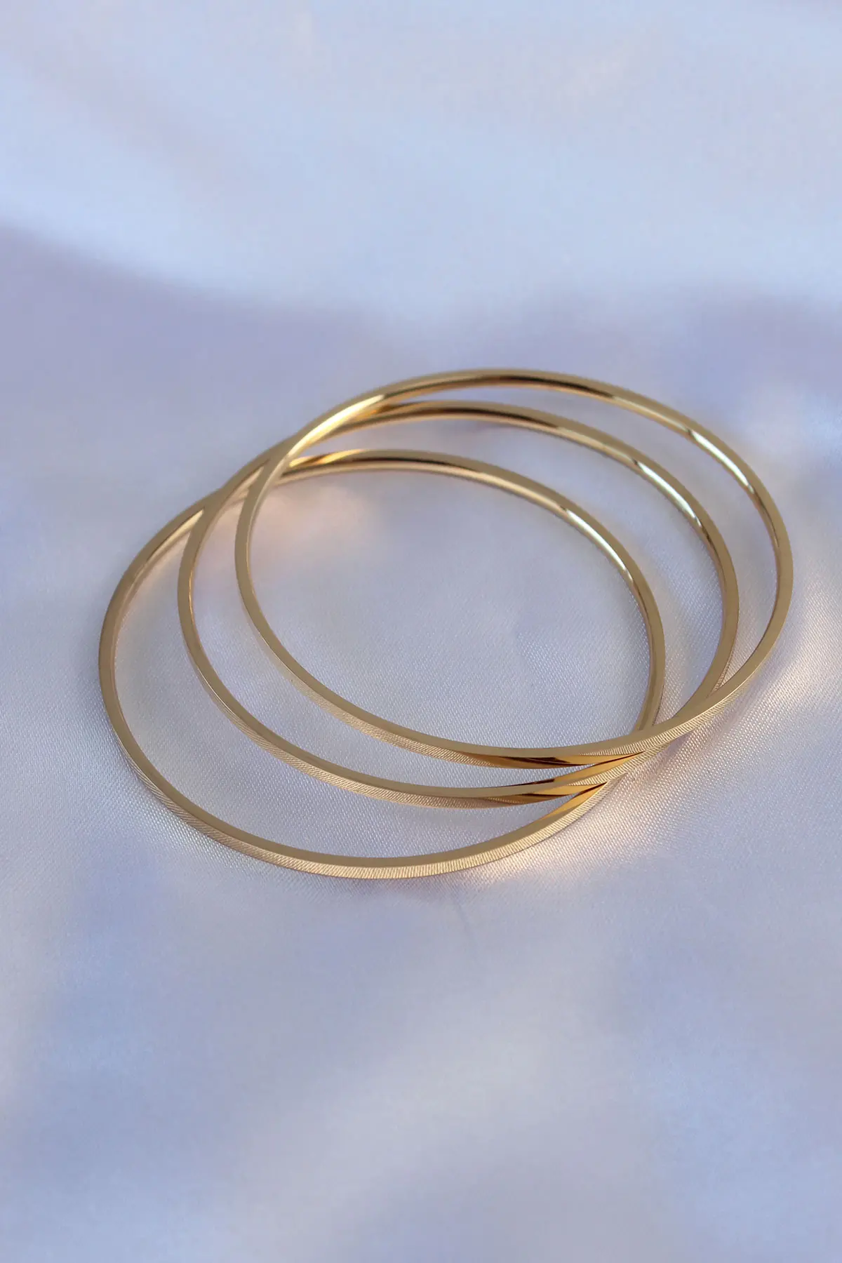 316L Çelik Gold Renk Ajda Model Kadın 60 mm Bilezik - TJ-BB5360
