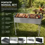 PASLANMAZ MANGAL PORTATİF AYAKLI - STANDLI 70CM (4745)-1