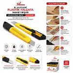 48 ADET EKO PLASTİK FALÇATA MAKET BIÇAK SARI (4745)-2