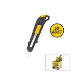50 ADET SİYAH PLASTİK GÖVDE FALÇATA MAKET BIÇAK (4745)-1