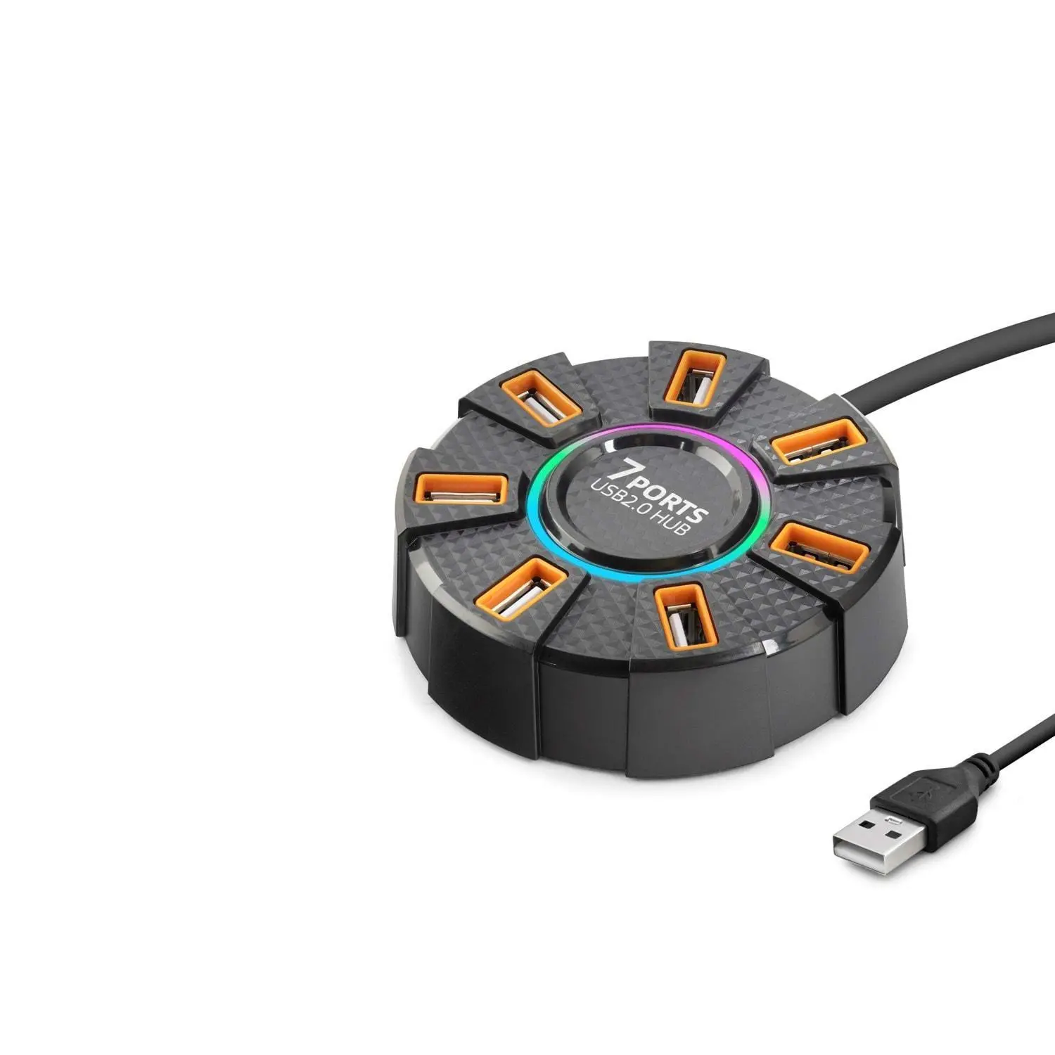 USB Hub RGB 7 Port 480 Mbps 1.2 m Siyah HDX7035
