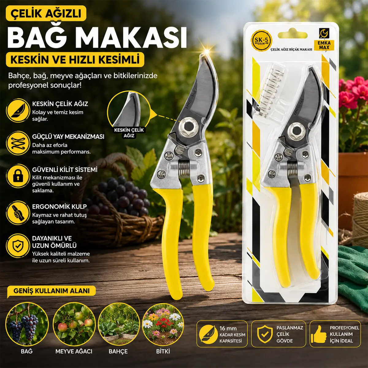 ÇELİK AĞIZLI BAĞ MAKAS (4745)