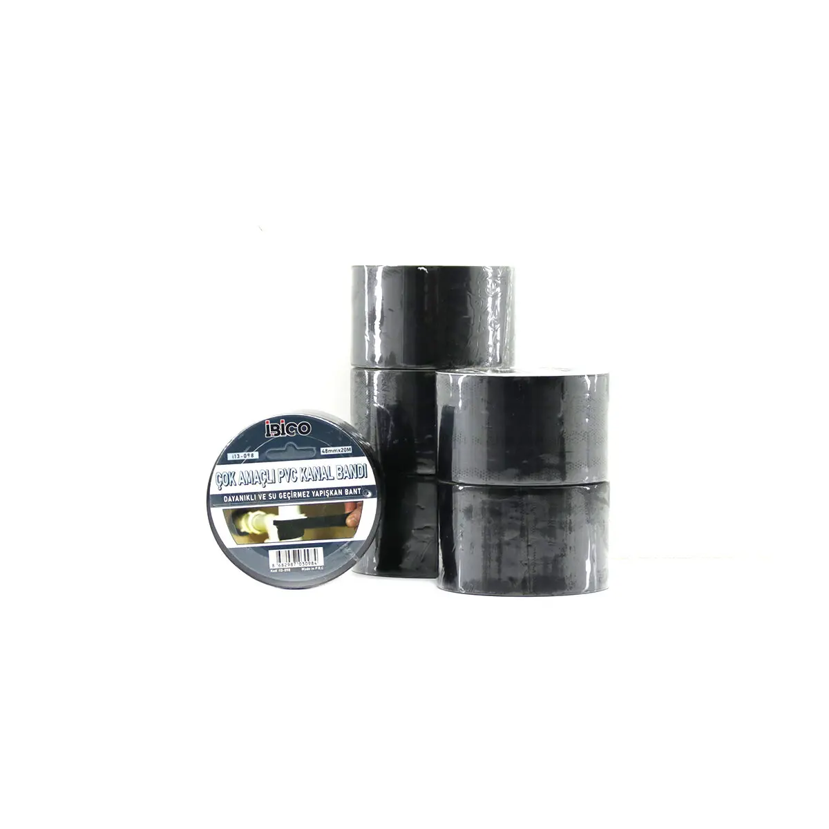 6 ADET 48MMX20MT SİYAH ÇOK AMAÇLI PVC KANAL BANDI BANT SU GEÇİRMEZ (4745)