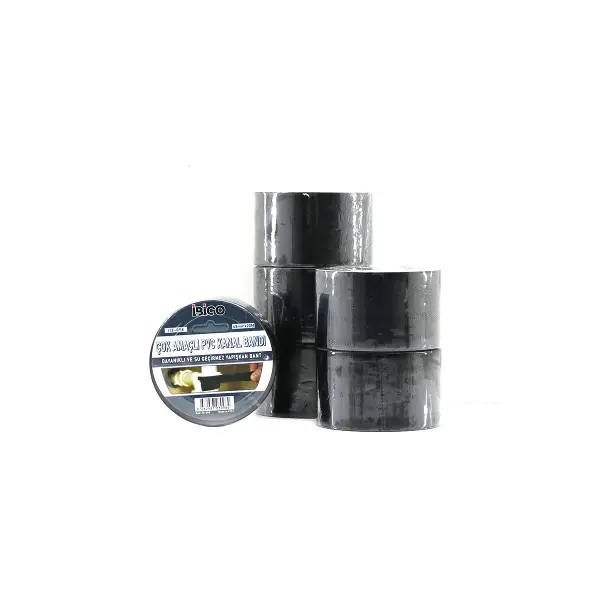 6 ADET 48MMX20MT SİYAH ÇOK AMAÇLI PVC KANAL BANDI BANT SU GEÇİRMEZ (4745)