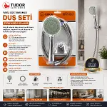 VAKUMLU - KROM LÜKS DUŞ SETİ METAL YAYLI HORTUM=150CM MAFSAL (4745)-2