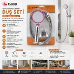 VAKUMLU - KROM LÜKS DUŞ SETİ METAL YAYLI HORTUM=150CM MAFSAL (4745)-4