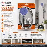 VAKUMLU - KROM LÜKS DUŞ SETİ METAL YAYLI HORTUM=150CM MAFSAL (4745)-1