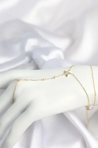 Gold Renk Yıldız Model Pirinç Kadın Şahmeran TJ-SN801