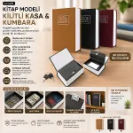 BÜYÜK=180X115X55MM KİTAP MODELİ KİLİTLİ KASA - KUMBARA RENKLİ (4745)-3