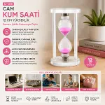 ORTA CAM KUM SAATİ CAM STANDLI= ÇAP: 6.8CM-YÜKSEKLİK: 12CM (4745)-2