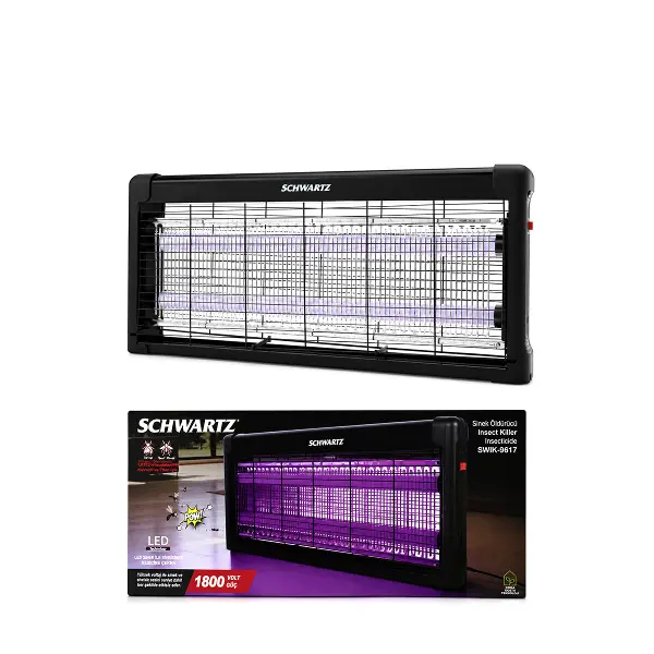 SİNEK ÖLDÜRÜCÜ CIZ CİHAZI MAKİNE 2PCS LED FLORESAN 100M2 ETKİLİ 1800V 54X23.5CM SWIK-9617 (4745)