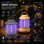 USB ŞARJLI - 2 RENK IŞIK ASMA APARAT - SESSİZ ÇALIŞMA UV IŞIKLI SİNEK KOVUCU HS-376 (4745)-2