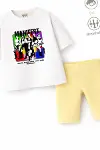 Kız Çocuk Oversize Kalıp Belya Kids Manifest Özel Tasarım 3 Taytlı Alt Üst Takım-3