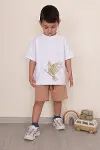 Erkek Çocuk Oversize Tişört Alt 2 İplik Şort Premium Kalite Belya Kids Kartal Tasarım Alt Üst Takım-1