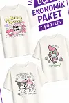 Kız Çocuk 9 Kuro Melo Tasarım 3 lü Ekonomik Paket T-shirtler-2