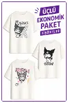 Kız Çocuk 8 Kuro Tasarım 3 lü Ekonomik Paket T-shirtler-1