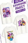 Kız Çocuk 6 Huntrıx Tasarım 3 lü Ekonomik Paket T-shirtler-2