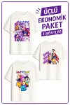 Kız Çocuk 6 Huntrıx Tasarım 3 lü Ekonomik Paket T-shirtler-1