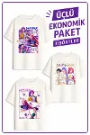 Kız Çocuk 3 Huntrıx 3 lü Ekonomik Paket T-shirtler-1