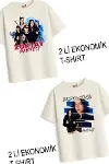Kız Çocuk 8 Manifest Tasarım 2 li Ekonomik Paket T-shirtler-2