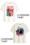 Kız Çocuk 4 Manifest Tasarım 2 li Ekonomik Paket T-shirtler-1