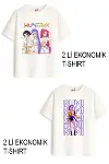 Kız Çocuk 9 Hunters Huntrix Tasarım 2 li Ekonomik Paket T-shirtler-1