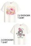 Kız Çocuk 6 Melo Tasarım 2 li Ekonomik Paket T-shirtler-1