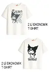 Kız Çocuk 4 Kuromi Tasarım 2 li Ekonomik Paket T-shirtler-1