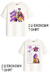 Kız Çocuk 1 Hunters Huntrix Tasarım 2 li Ekonomik Paket T-shirtler-1