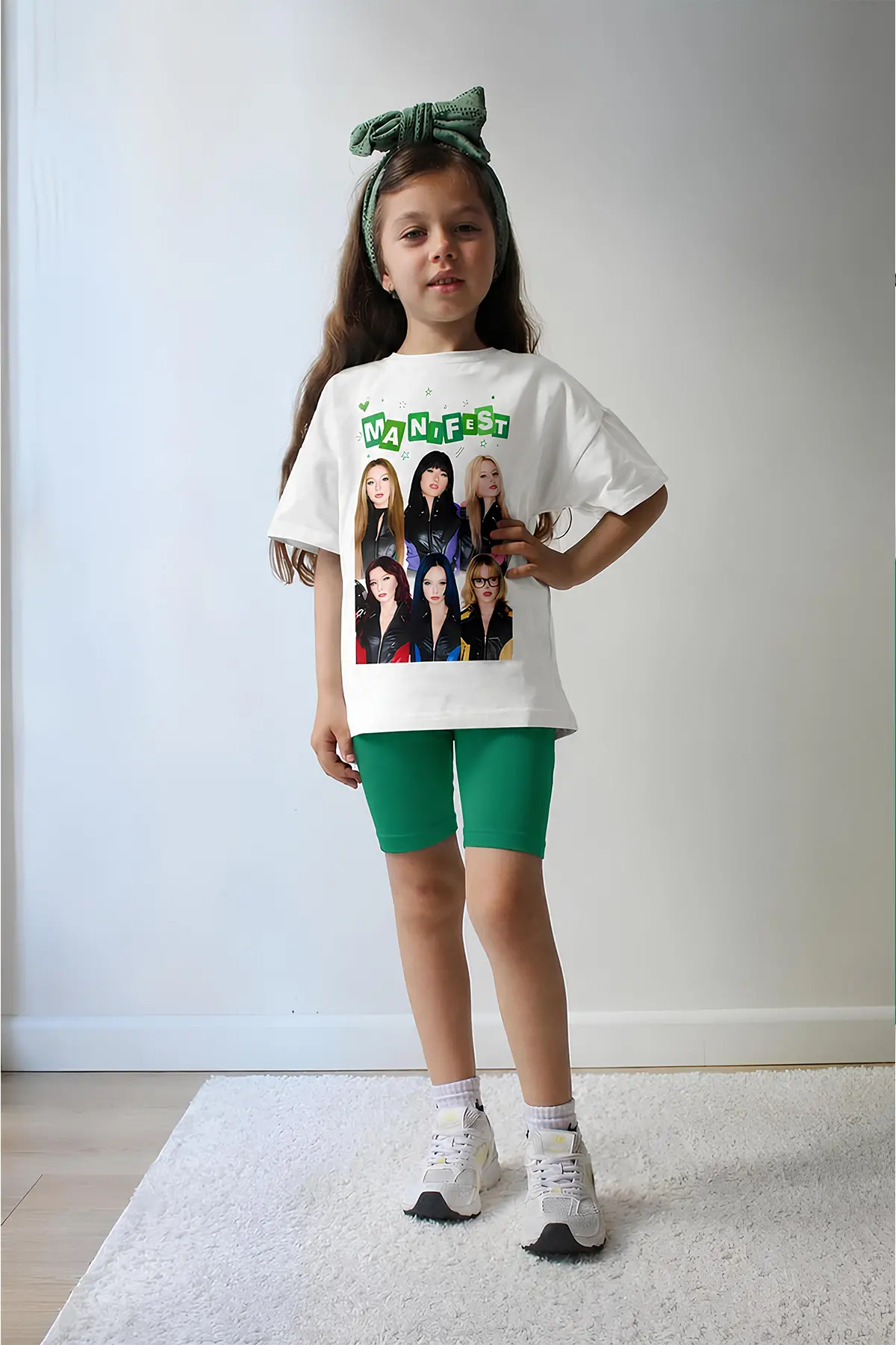 Kız Çocuk Oversize Kalıp Belya Kids Tasarım Manifest 43 Taytlı Alt Üst Takım