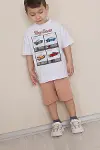 Erkek Çocuk Üst Oversize Tişört Alt Şort Bly Araba Tasarım7 Alt Üst Takım-2